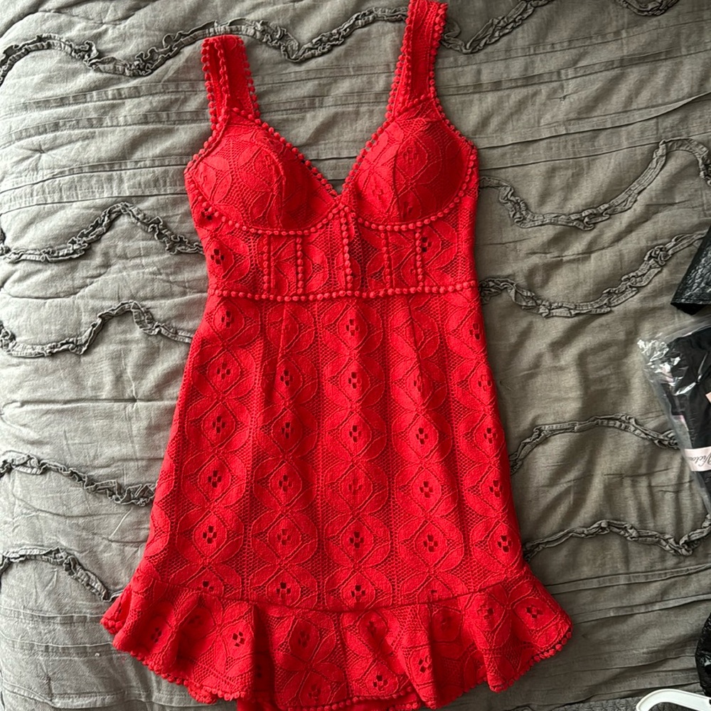 Red Lace Mini Dress Size small